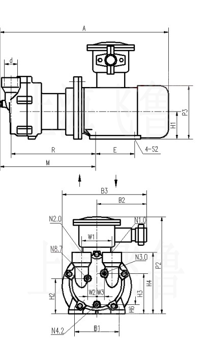2BV2-Ex水环真空泵外形尺寸
