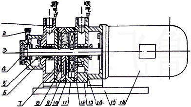 2SK-0.4、2SK-0.8两级水环真空泵结构图
