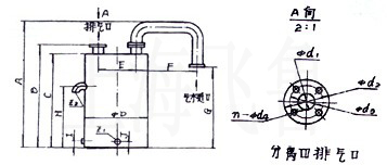 2SK-6P1、2SK-12P1、2SK-20P1、2SK-30P1配氣水分離器外形及安裝尺寸 